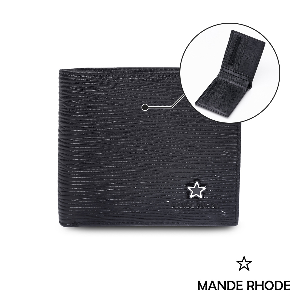 MANDE RHODE - 曼德羅德 - 真皮訂製樹皮紋短夾 - 86342-1