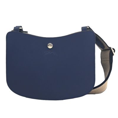 LONGCHAMP ÉPURE系列滑面小牛皮雙層斜背包(海軍藍)