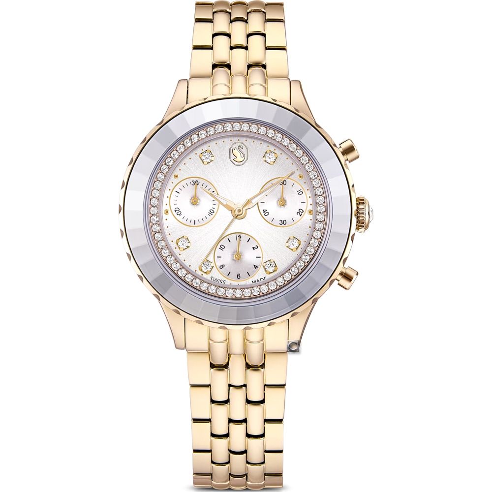 SWAROVSKI 施華洛世奇 Octea Chrono系列時尚腕錶-銀色37mm 5730194
