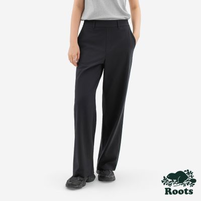 Roots 女裝- PULL ON 平織長褲-黑色