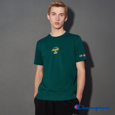 Champion 官方直營-男款 Coca Cola x CHAMPION植絨LOGO印花短袖Tee(綠)