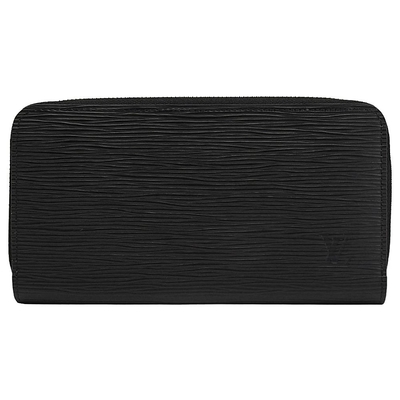 LOUIS VUITTON路易威登 LV M61857 ZIPPY EPI 水波紋皮革拉鍊長夾.黑