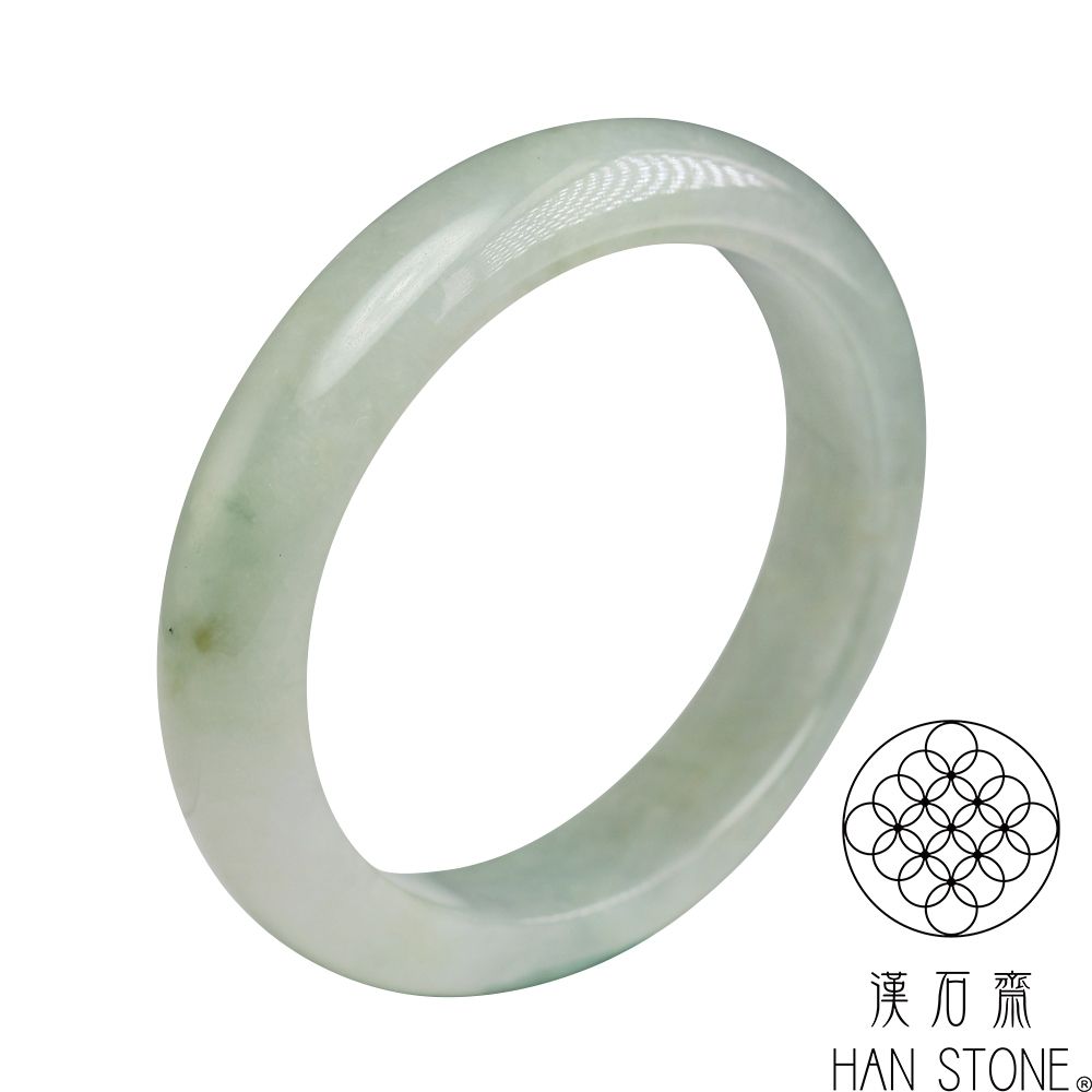 漢石齋】天然翡翠A貨貴妃鐲手鐲玉鐲冰糯種飄花(手圍18.3+16.4/ 版寬