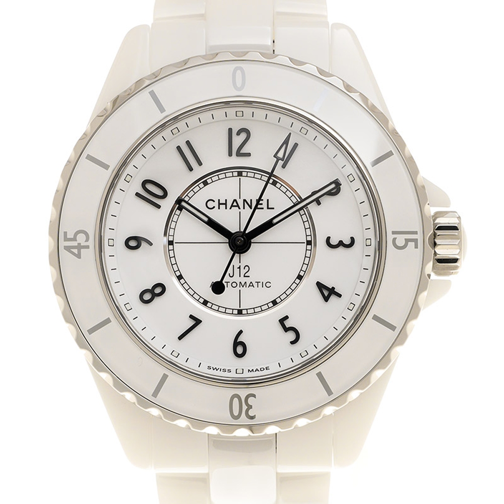 CHANEL 香奈兒(H5699) J12 自動上鍊陶瓷鏈帶款x白x33mm