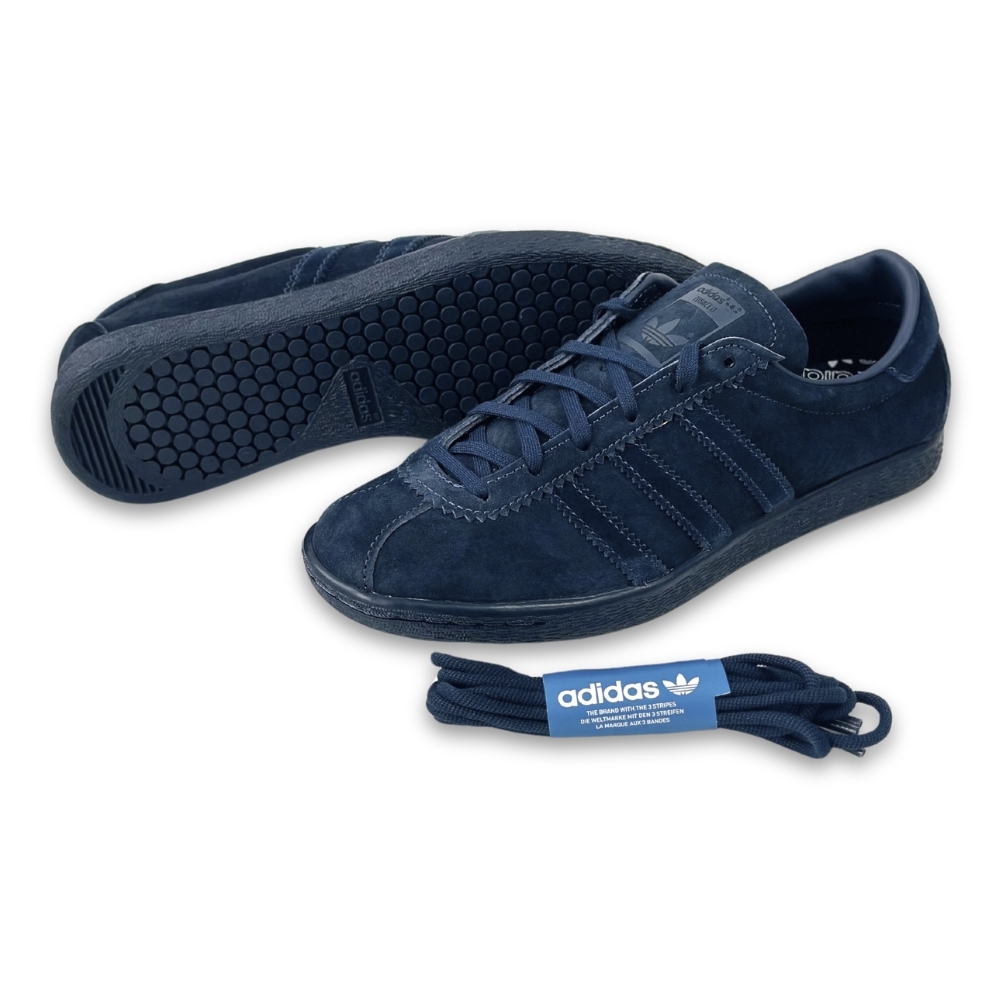 adidas 愛迪達日本限定TOBACCO 麂皮休閒鞋深藍色男女平底運動鞋低筒滑