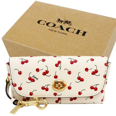 COACH 櫻桃印花眼鏡墨鏡太陽眼鏡收納盒禮盒(白)