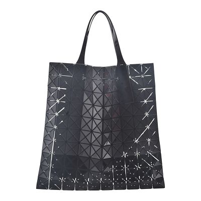 ISSEY MIYAKE 三宅一生 BAOBAO  PRISM 系列 10X10雙色亮面手提包(深灰色/黑色)