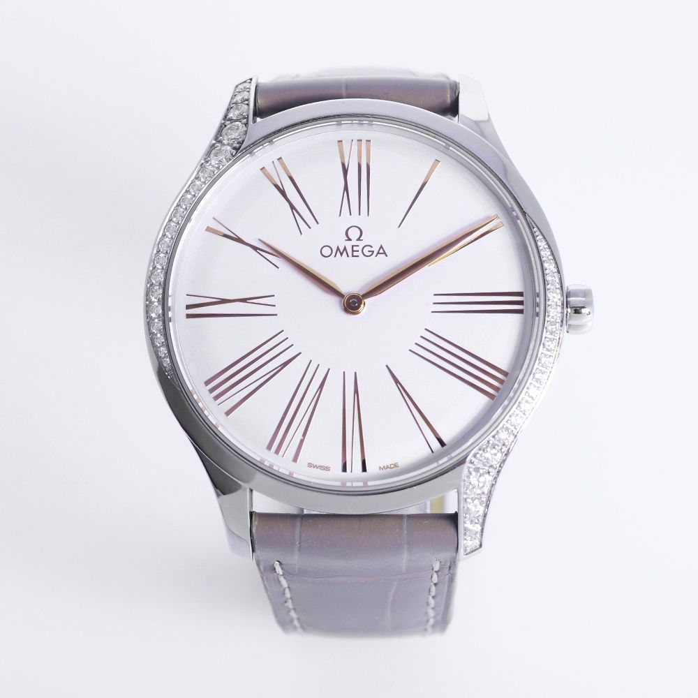 二手品 OMEGA 歐米茄 TRÉSOR系列 外圈繞鑽 石英 39MM (含2022保卡及原廠盒子)