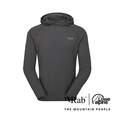【RAB】 Sonic Hoody 長袖透氣連帽排汗衣 男款 石墨灰 #QBL70