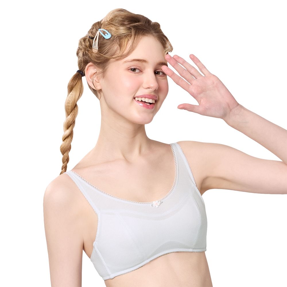 思薇爾 耍花Young系列A-B罩無鋼圈素面透氣舒適包覆少女內衣(冷光灰)