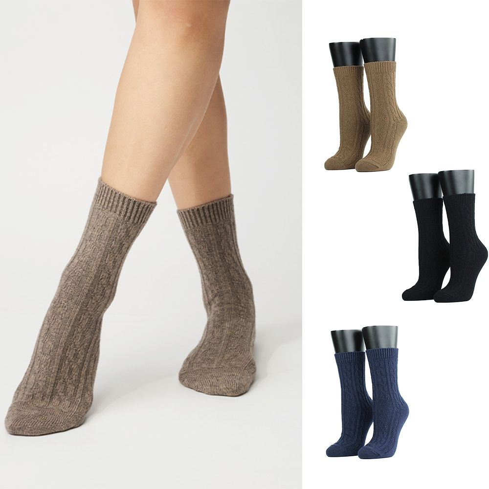 【FOOTER除臭襪】3入組- Light．素色輕量休閒羊毛襪(W189) (M 22-25cm)