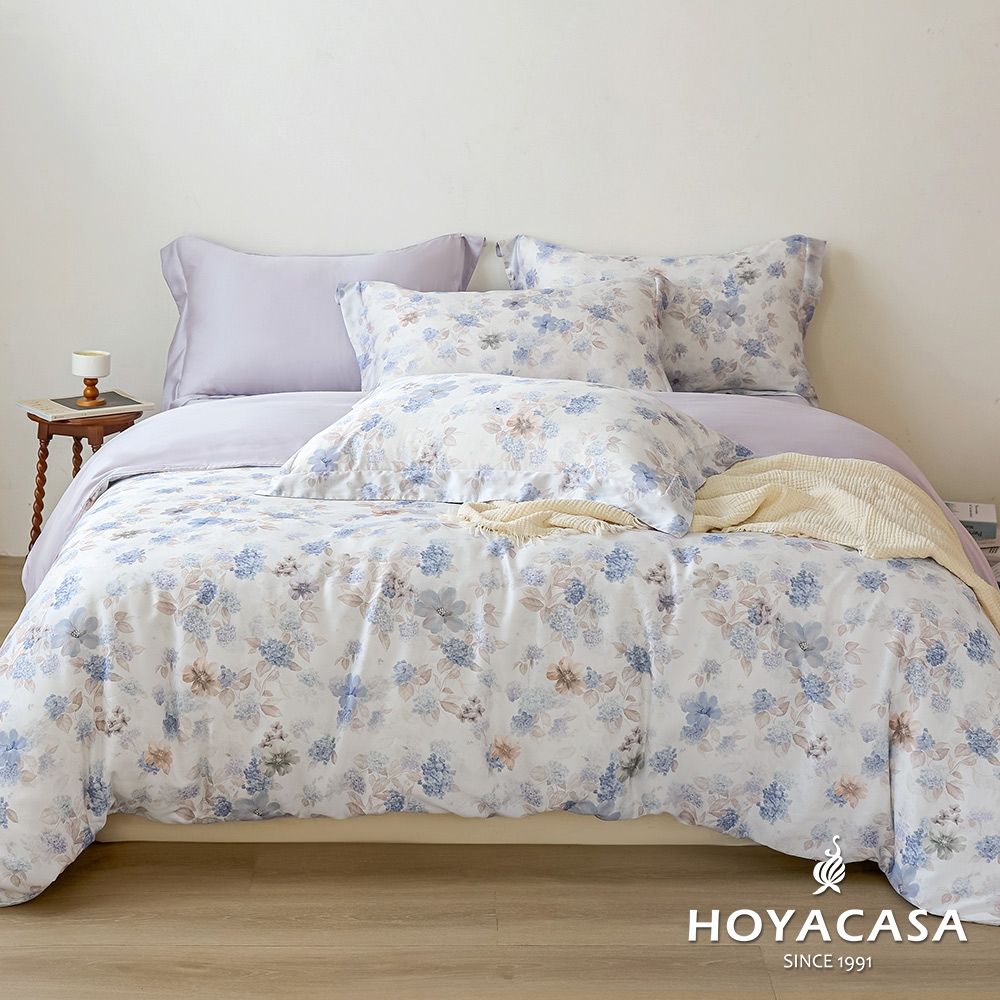 HOYACASA 60支抗菌天絲兩用被床包組(雙人/加大)-多款任選 (浪漫花語)