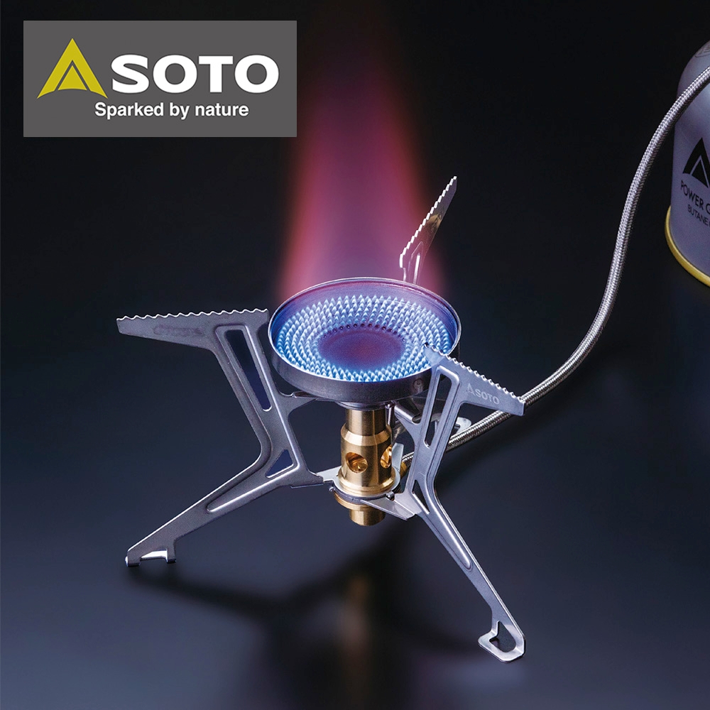 日本SOTO 穩壓防風分離式登山爐/蜘蛛爐 SOD-331 大火力高山瓦斯爐 輕量防風抗低溫攻頂爐 可收折野營爐頭