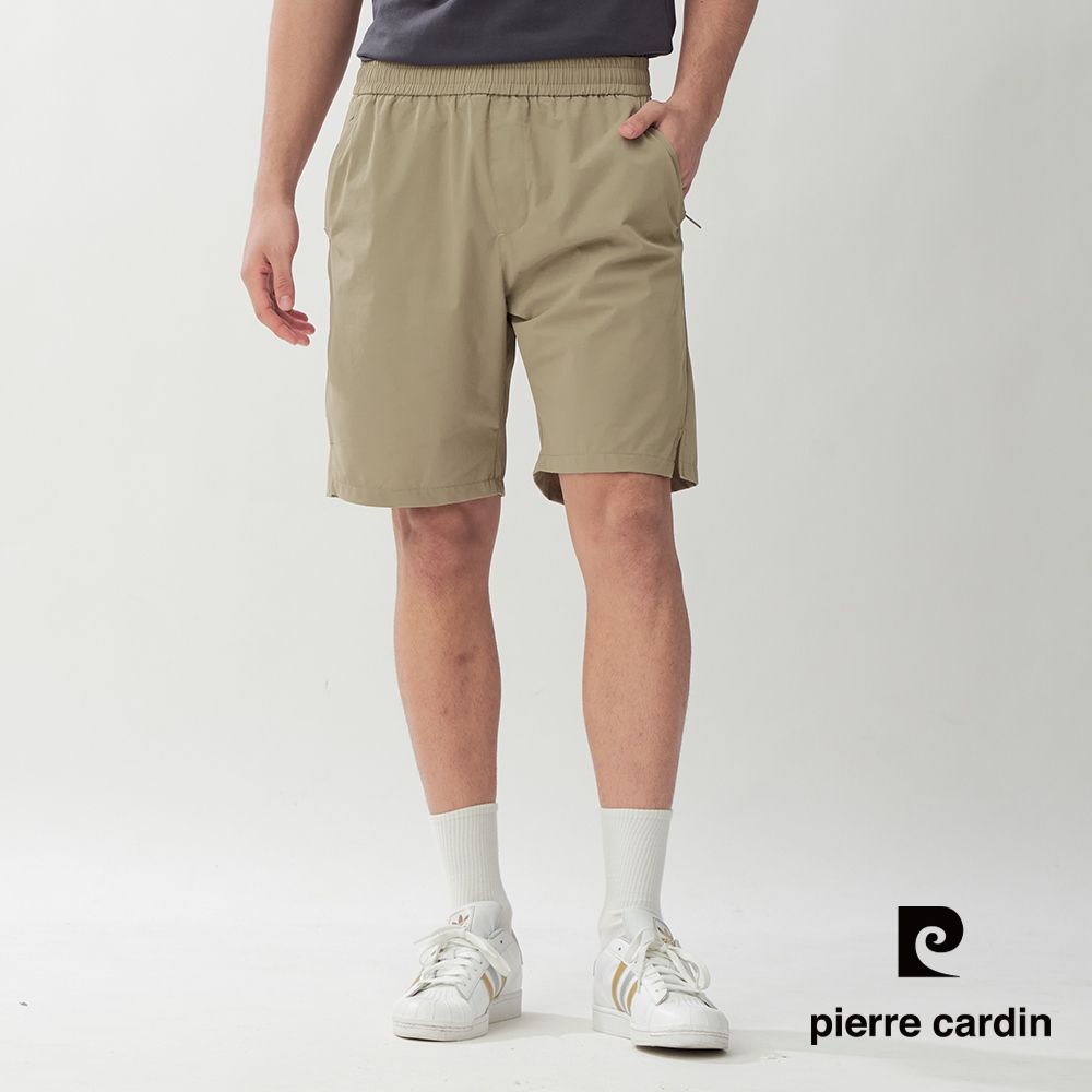 pierre cardin 皮爾卡登 網路獨家 男款 輕量舒適速乾機能短褲(多色任選) (卡其色)