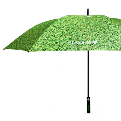 PLAYBOY 傘 PLAYBOY】RA 47010GN大傘面直柄高爾夫球晴雨傘綠色(傘面外徑