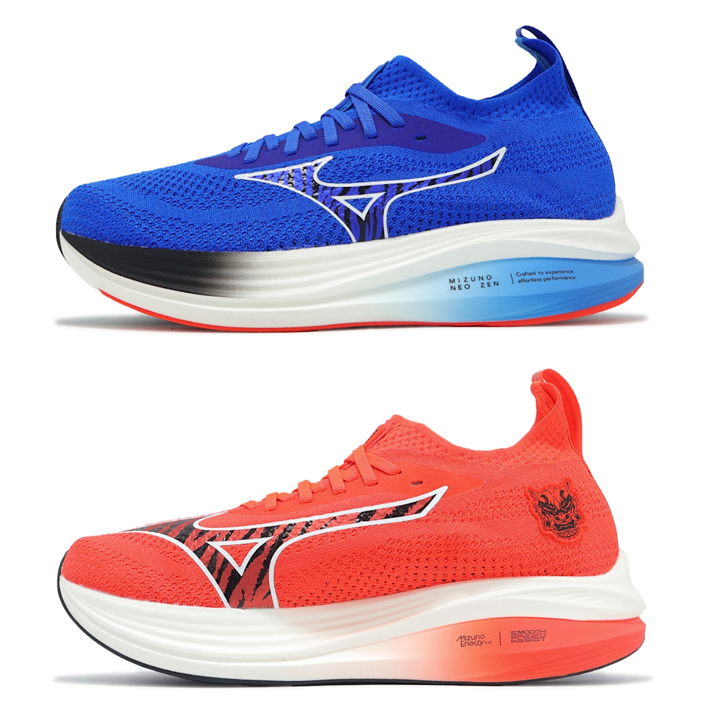 Mizuno 慢跑鞋Neo Zen 男鞋Oni Pack 紅藍陰陽緩衝運動鞋美津濃J1GC2582