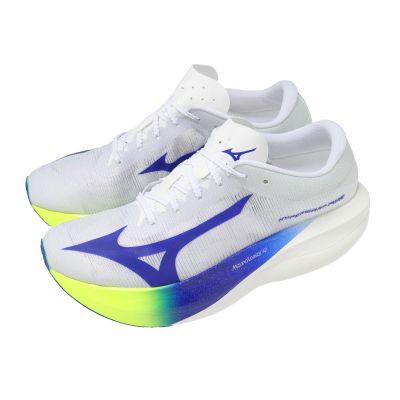 Mizuno 競速跑鞋 Hyperwarp Pure 男鞋 白 藍 輕量 碳板 運動鞋 美津濃 J1GC2670-01