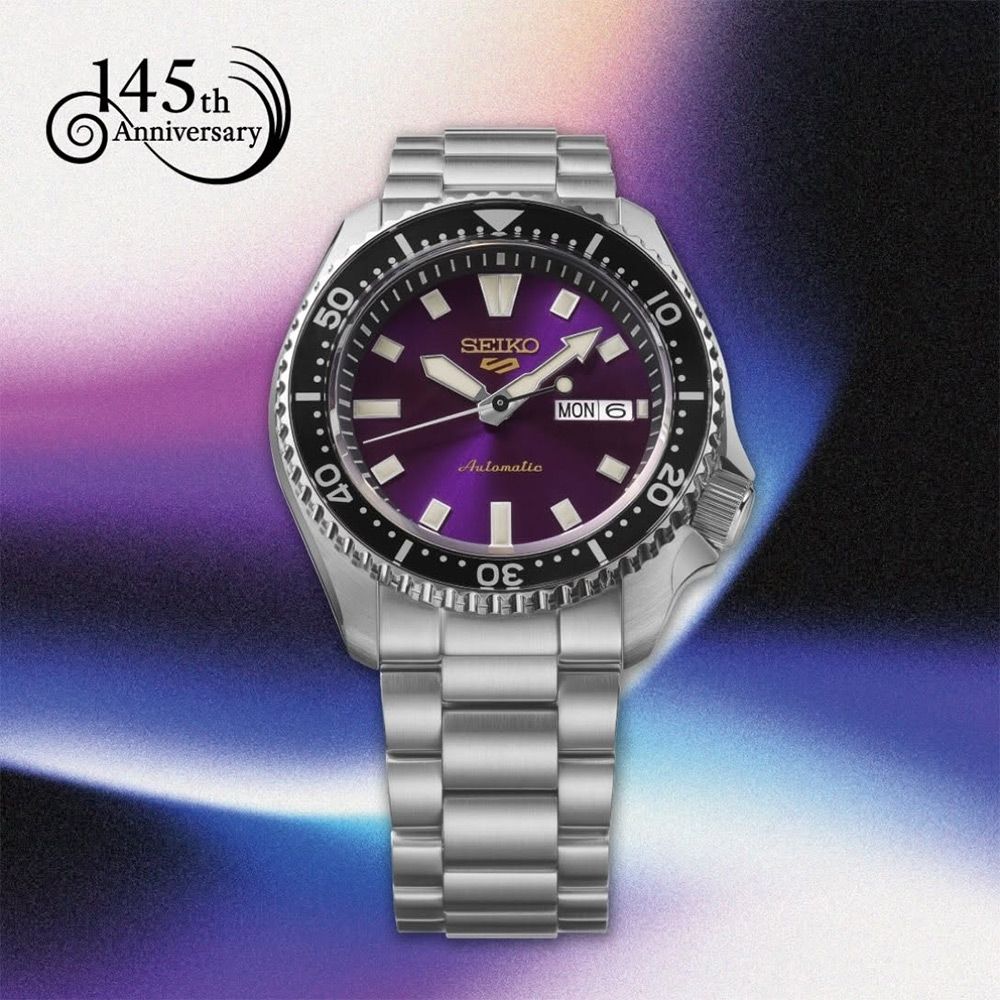 SEIKO 精工 5 Sports SKX 江戶紫 145週年紀念限量復刻機械錶 開學換新季 送禮推薦-42.5mm(HDB003/4R36-17K0P)_SK045