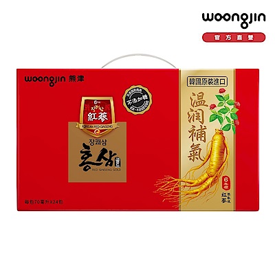 韓國熊津 不添加糖紅蔘飲禮盒(24入組)