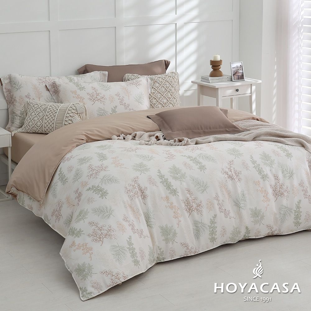 HOYACASA 60支抗菌天絲兩用被床包組(雙人/加大)-多款任選 (森語秋光)