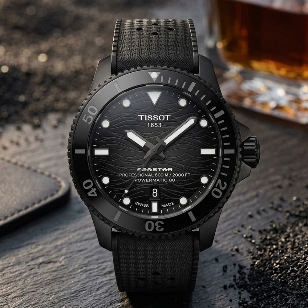 TISSOT 天梭 官方授權 Seastar 2000 T120.907.37.051.00 海洋之星600米潛水機械錶 開學購物季 送禮首選-灰/44mm T1209073705100