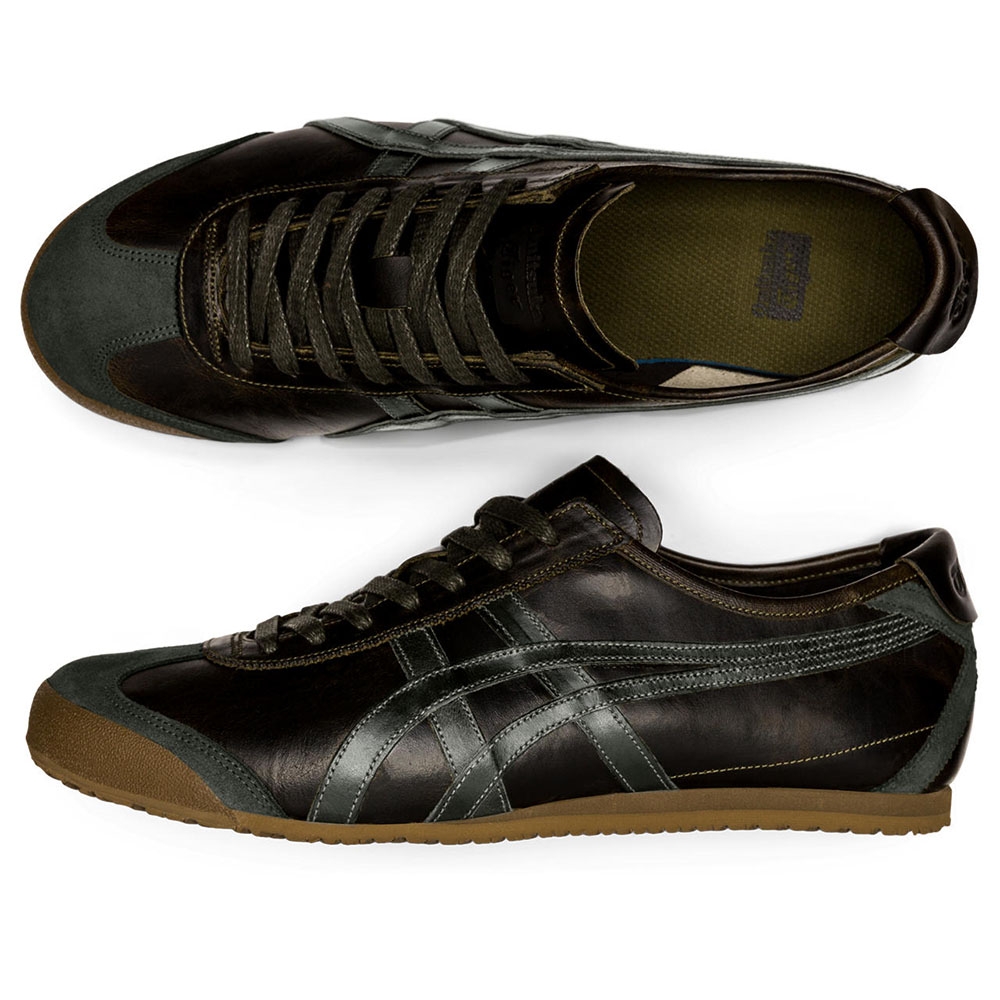 Onitsuka Tiger】鬼塚虎- 墨綠色皮革MEXICO 66 休閒鞋(1183B596