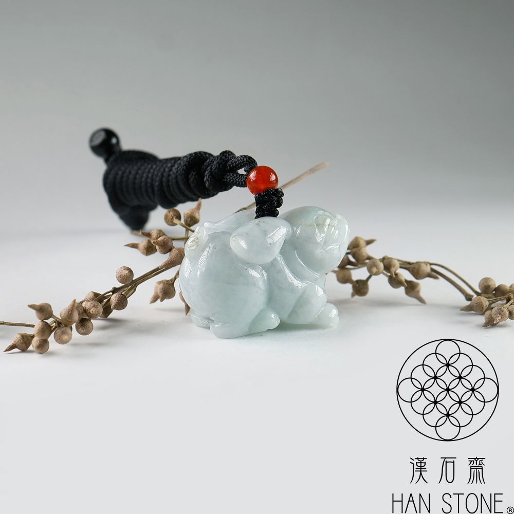漢石齋】天然翡翠A貨玉兔玉珮吊墜飄花種(34*21*17mm) | 漢石齋| Yahoo