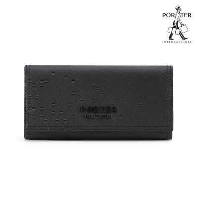 PORTER INTERNATIONAL- 堅毅自信AVENUE真皮長夾 - 黑