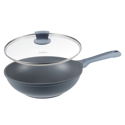 【美國康寧】Snapware 鈦不沾鑄造深炒鍋28cm- 藍灰色