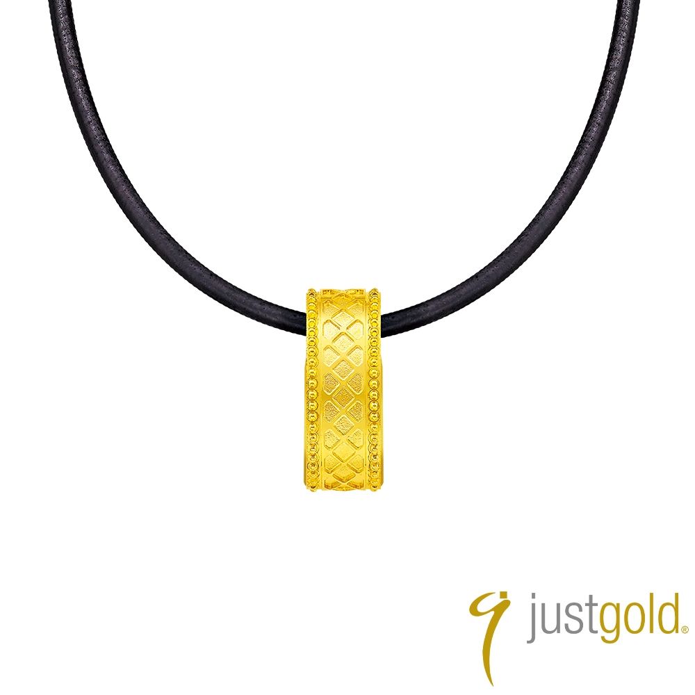 【Just Gold 鎮金店】雙影-黃金吊墜 -寬版(不含鍊)