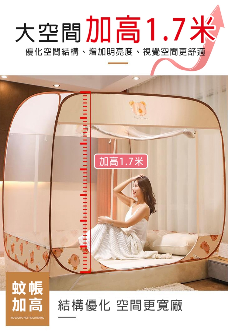 無底透氣三開門蒙古包拉鍊蚊帳-加大1.8米床| 門簾| Yahoo購物中心