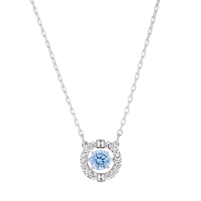 SWAROVSKI 施華洛世奇 SPARKLING DANCE ROUND 藍水晶項鍊