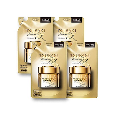 TSUBAKI 思波綺 金耀瞬護髮膜EX補充包 150g x4入組