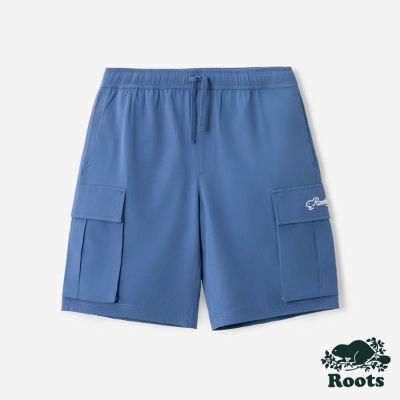 Roots男裝-NATURE WOVEN CARGO 短褲-午夜藍