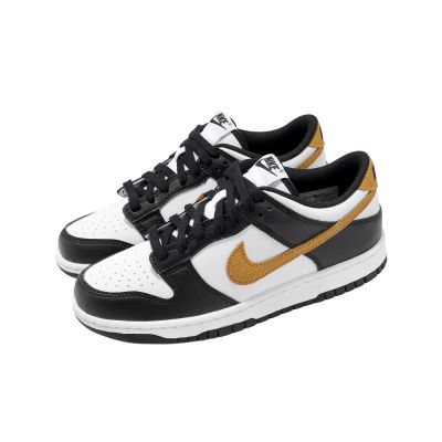 Nike 休閒鞋 Dunk Low GS 大童 女鞋 黑 金 皮革 經典 II7639-001