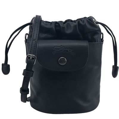 LONGCHAMP LE PLIAGE XTRA系列牛皮斜背水桶包(迷你/黑)