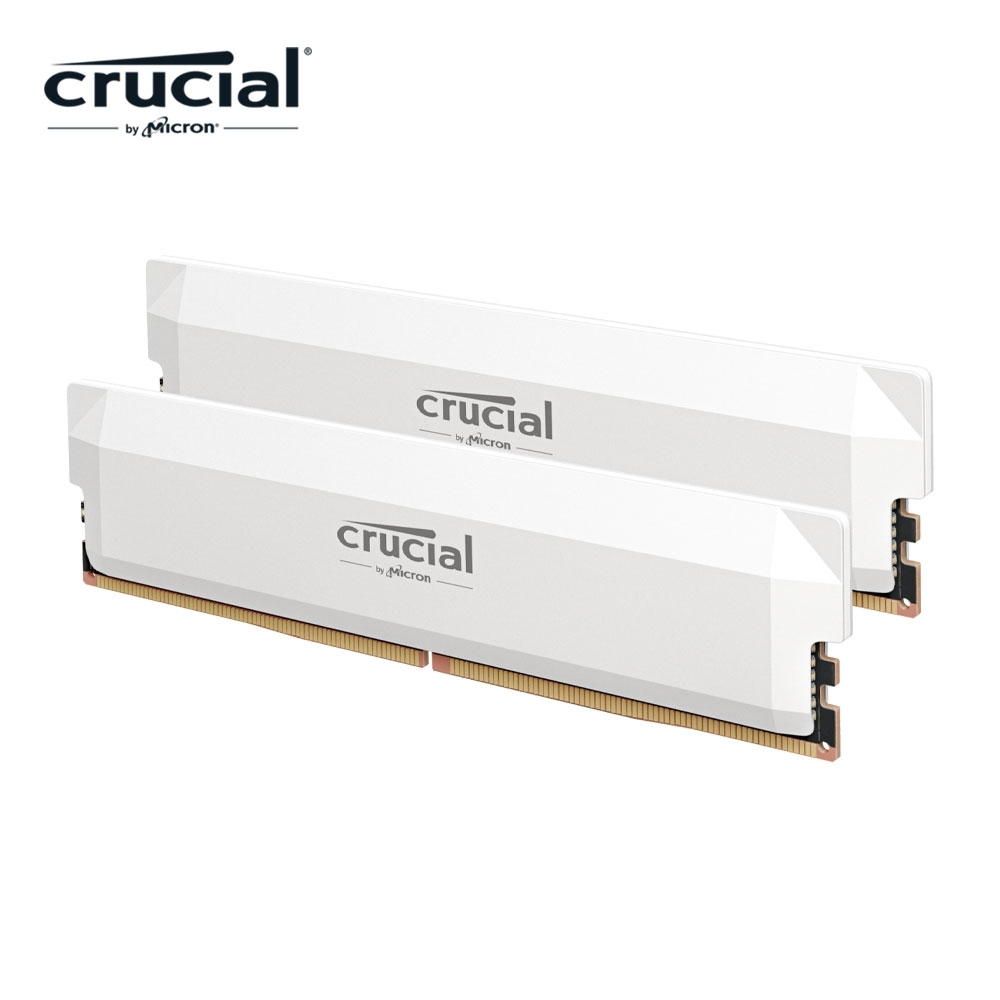 美光Micron Crucial PRO D5 6000 32G(16G*2)超頻(雙通)(白散熱片) | DDR5 6000 | Yahoo購物中心