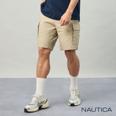 Nautica 官方旗艦 男裝 夏季清爽多口袋短褲-卡其色