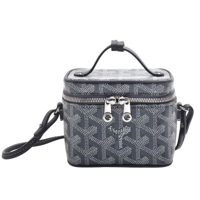GOYARD 經典MUSE NANO LOGO帆布雙拉鍊手提/斜背包(灰色)
