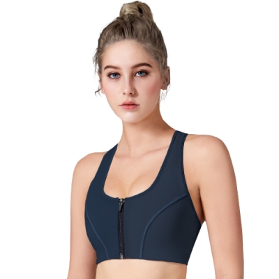 【Mollifix】MoveFree 前扣高穩定運動BRA(深藍綠) 暢貨出清