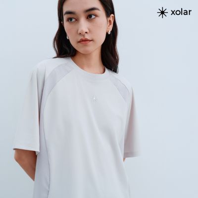 PROJEXT 抗UV透氣修身3D短Tee 灰卡其 Xolar UPF50+ Patch Tee