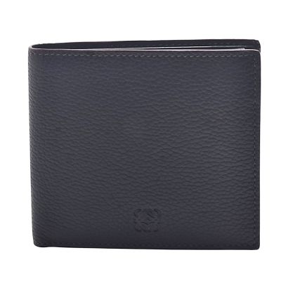 LOEWE 經典Anagram壓印粒面牛皮對折短夾(黑色)