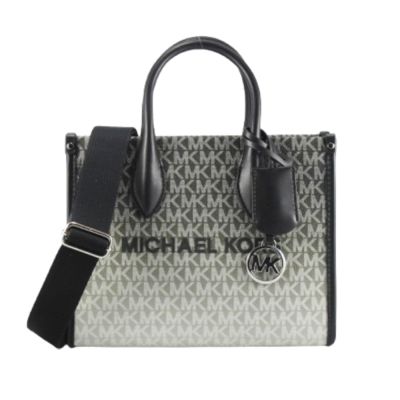 Michael Kors MIRELLA 漸層滿版LOGO手提/肩背/斜背包(黑)