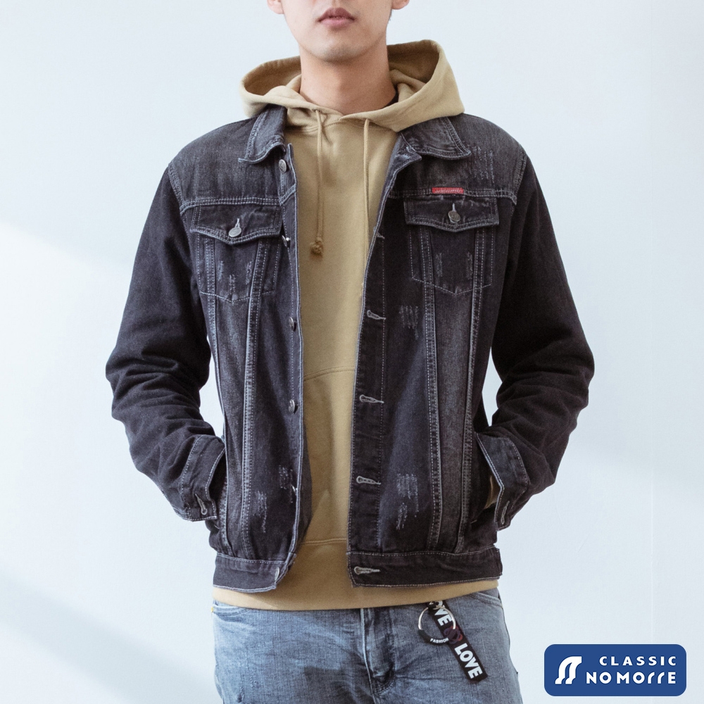 台灣現貨 男裝 外套 牛仔外套 工裝外套 水洗牛仔 M-XL 多色【NoMorre】#1233 (黑色)