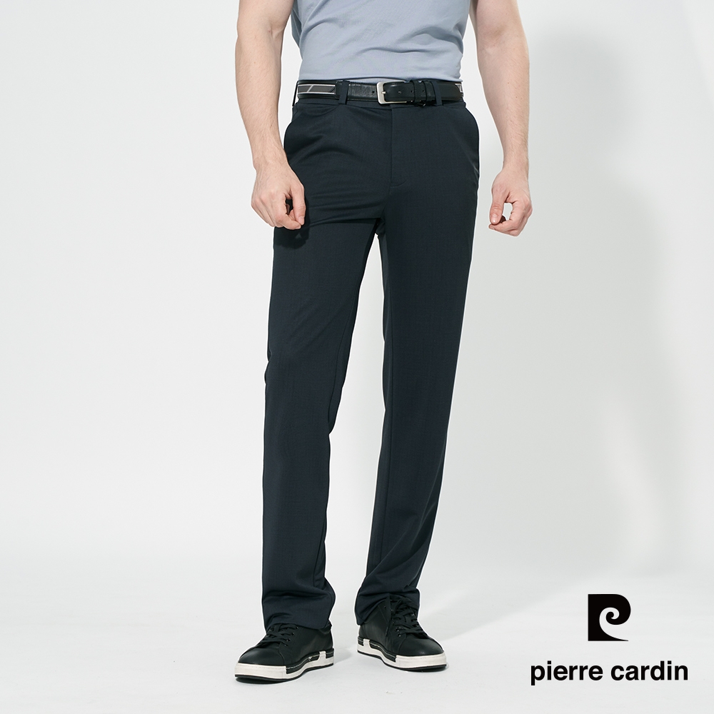 pierre cardin 皮爾卡登 男款 彈力修身舒適長褲(平口褲／打褶褲 任選) (F款平口(深灰色))