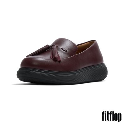 【FitFlop】iQ-COMFF 流蘇皮革樂福鞋-女(櫻桃紅)
