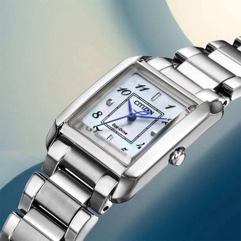 CITIZEN 星辰 LADY'S 限量 光動能 優雅方形腕錶 禮物 EW5600-87D