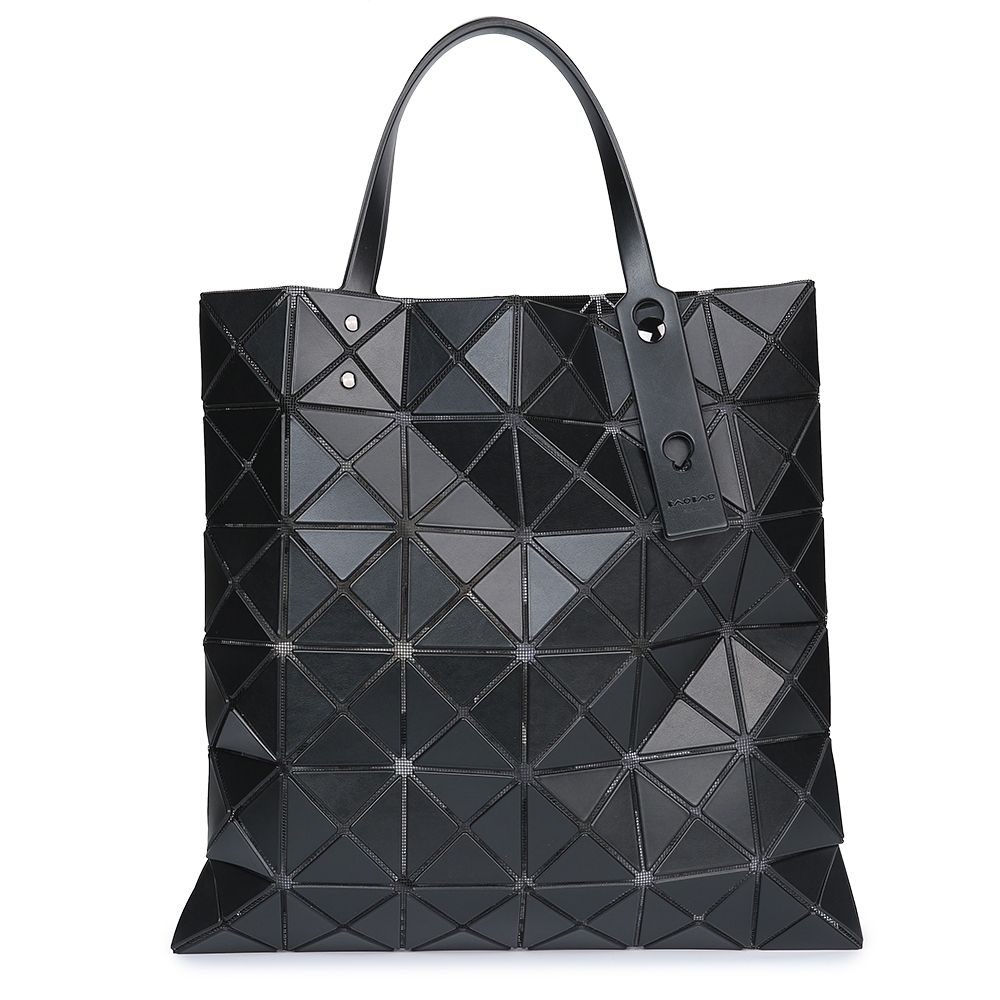 ISSEY MIYAKE 三宅一生BAOBAO  LUCENT MATTE 啞光霧面方格6x6透光手提包-黑色