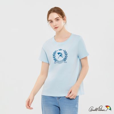 【Arnold Palmer 雨傘】女裝 經典大傘LOGO圓領T-shirt（淺藍色）