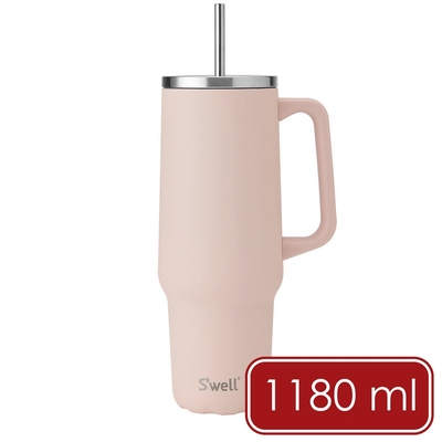 《S well》美國 Tumbler不鏽鋼吸管保溫隨行杯-玫瑰粉橘1180ml-- swell水壺冰壩杯 冰霸杯 吸管隨手杯 保冷保冰杯 水壺 環保杯 保溫瓶 咖啡杯 車載杯 便攜杯